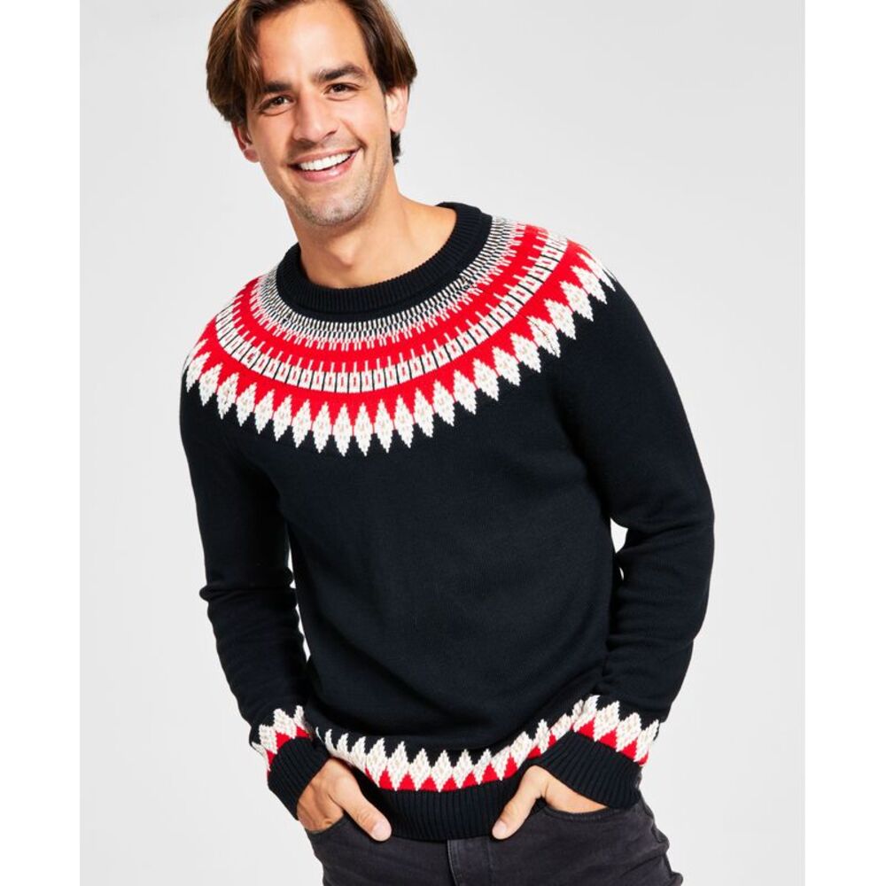 Charter Club Men's Fair Isle Mock Neck Holiday Sweater